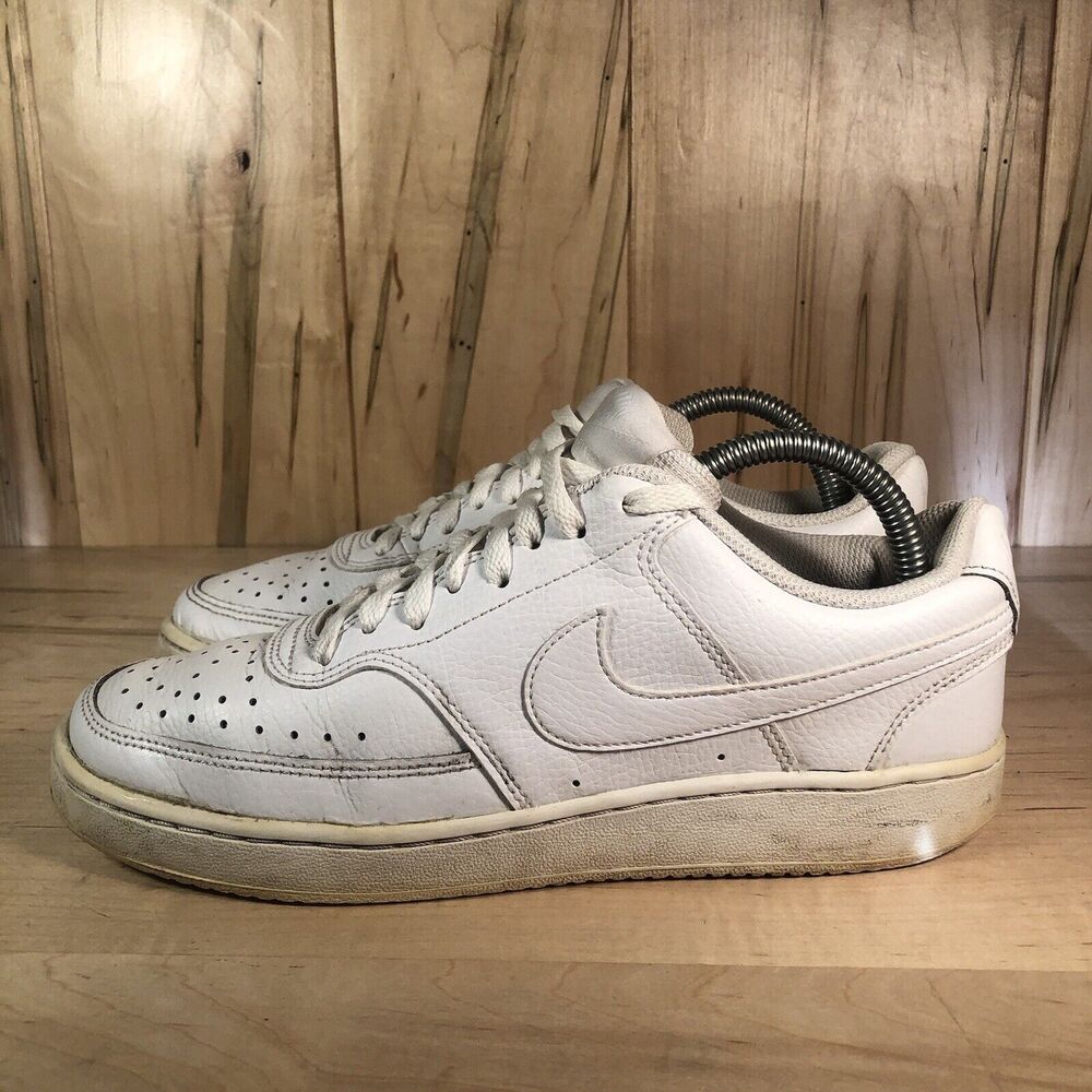 Nike Court Vision Low Running Shoes Size 8.5 Triple White Womens CD5434-100